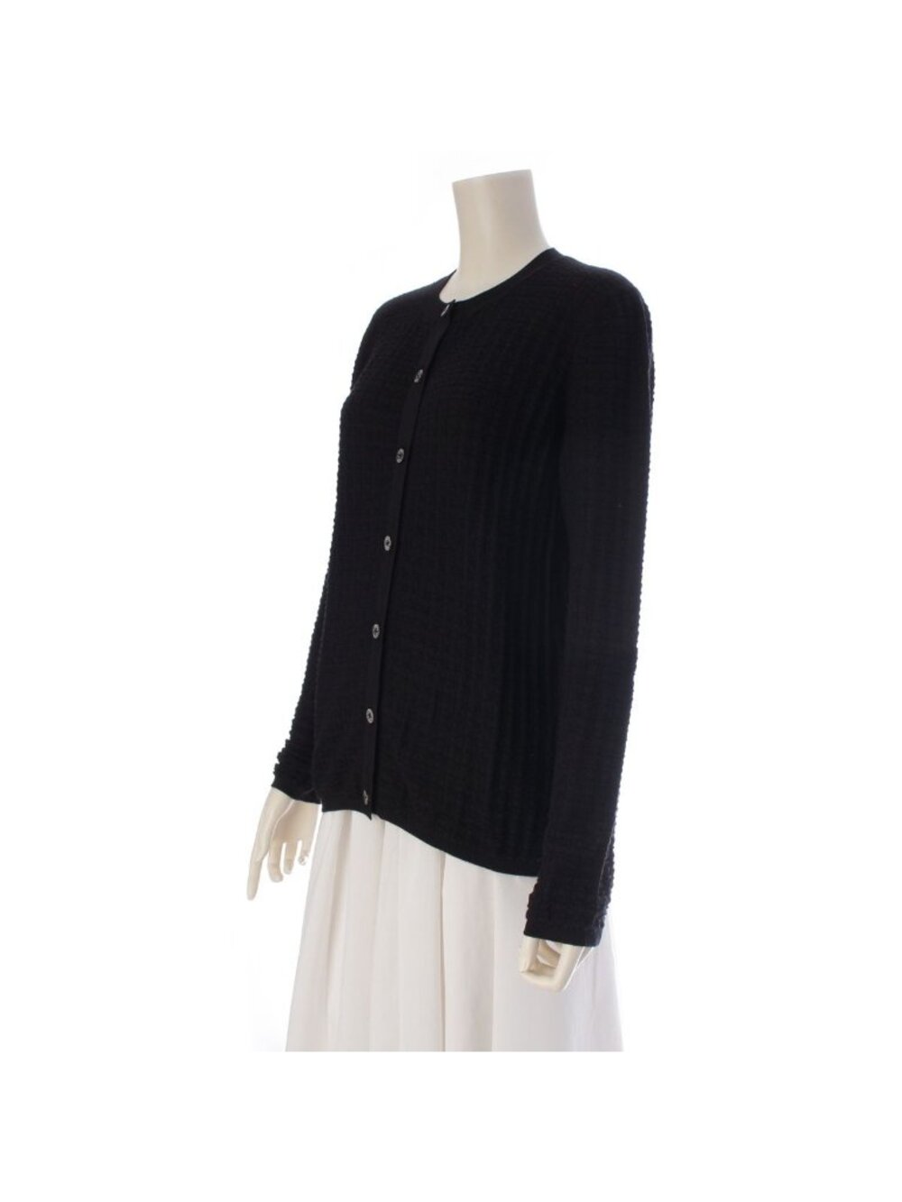 Hermes Cashmere Series Button Cardigan Top Black 38 - Picture 2 of 10